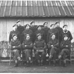 Taken after our passing out as Surveyors RA. From top left - Ian Styles, Tim Tate-Smith, Jock Lyon, Mac Tozer. John Flann, Derek Grosvenor, Tim Timberlake, Tony Harris, Alan Rose, Dennis Horgan, Bdr’ S’, Sergeant Jacques, Jim Dallaway, Frank Beames