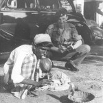 Ashore in Colombo, Tim Tate-Smith with a snake charmer